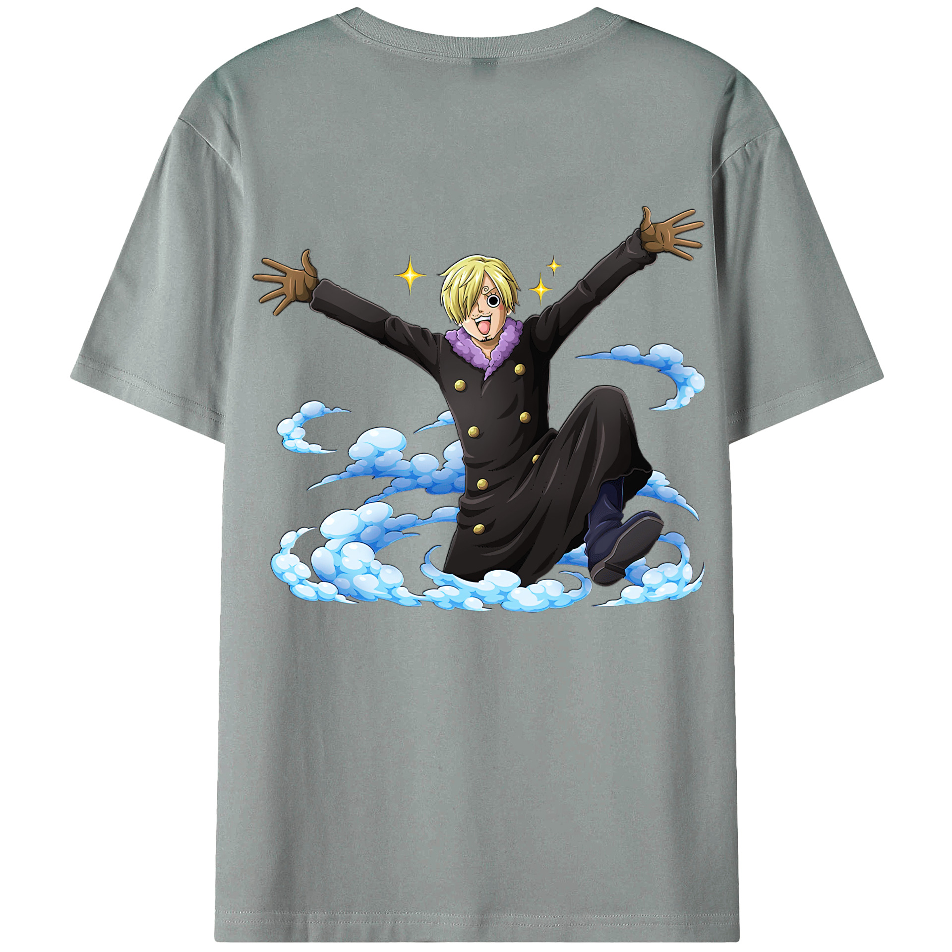（画像用） ワンピース サンジ ONE PIECE Sanji 綿100％ メンズ半袖Tシャツ（バックプリント） 通気性